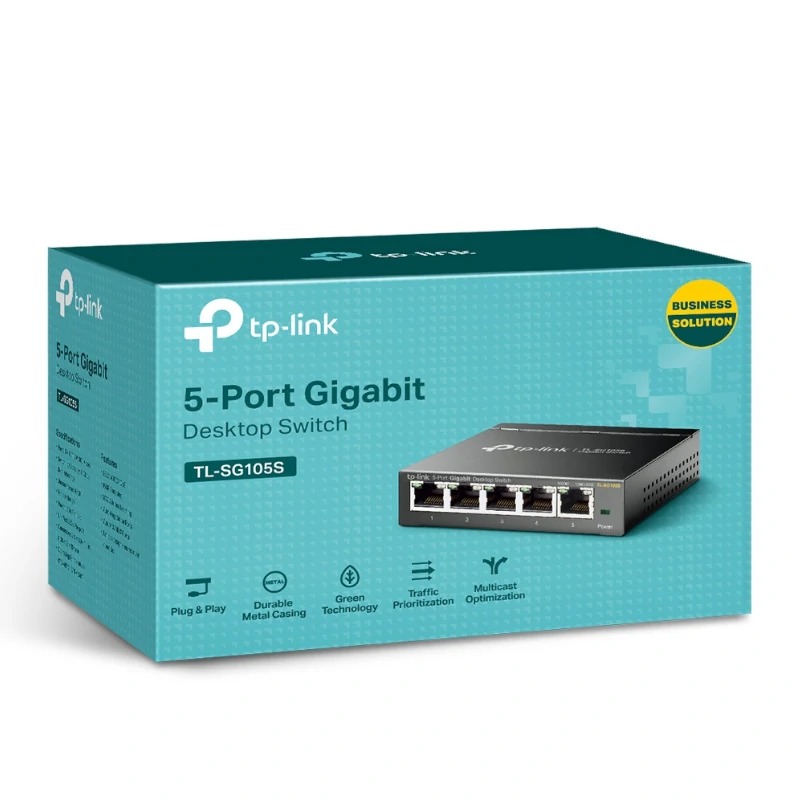 Switch TP-Link TL-SG105S - 5xGB RJ45 - Metal Switch TP-Link TL-SG105S - 5xGB RJ45 - Metal